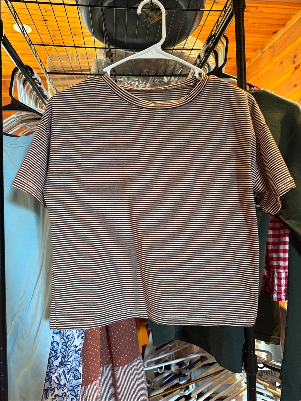 Women’s Short Sleeve Striped Tee - Black & White